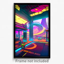 Pixel Art Poster - Wiggly Exotic Area (8 Bit Psychedelic Video Game Print)