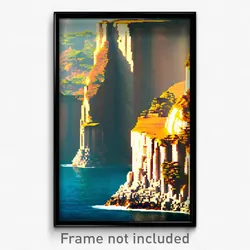 Pixel Art Poster - Uncommon Cliff (8 Bit Psychedelic Trippy Video Game Print)