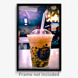 Pixel Art Poster - Grimy Bubble Tea (8 Bit Psychedelic Trippy Video Game Print)