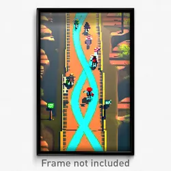 Pixel Art Poster - Amazing Crossing (8 Bit Psychedelic Trippy Video Game Print)