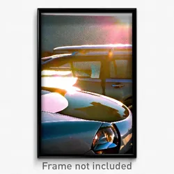 Pixel Art Poster - Sunny Car (8 Bit Psychedelic Trippy Weird Video Game Print)