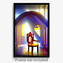 Pixel Art Poster - Enchanting Chair (8 Bit Psychedelic Trippy Video Game Print)
