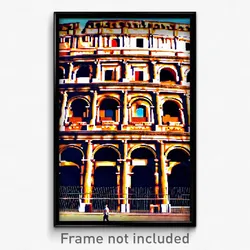Pixel Art Poster - Elaborate Colosseum (8 Bit Psychedelic Video Game Print)
