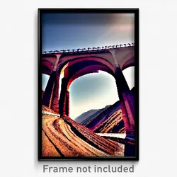 Pixel Art Poster - Barren Viaduct (8 Bit Psychedelic Trippy Video Game Print)