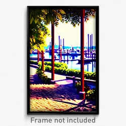 Pixel Art Poster - Leafy Marina (8 Bit Psychedelic Trippy Video Game Print)