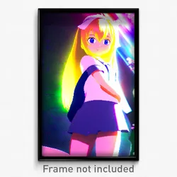 Pixel Art Poster - Quirky Anime (8 Bit Psychedelic Trippy Video Game Print)