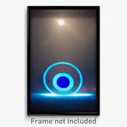 Pixel Art Poster - Blue Circle (8 Bit Psychedelic Trippy Weird Video Game Print)
