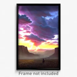 Pixel Art Poster - Thunderous Plains (8 Bit Psychedelic Trippy Video Game Print)