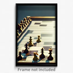 Pixel Art Poster - Clean Chess Board (8 Bit Psychedelic Trippy Video Game Print)