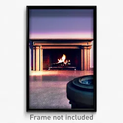 Pixel Art Poster - Dry Fireplace (8 Bit Psychedelic Trippy Video Game Print)