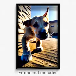 Pixel Art Poster - Tremendous Puppy (8 Bit Psychedelic Trippy Video Game Print)