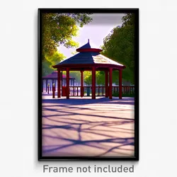 Pixel Art Poster - Subtle Gazebo (8 Bit Psychedelic Trippy Video Game Print)