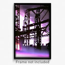 Pixel Art Poster - Steel Mine (8 Bit Psychedelic Trippy Weird Video Game Print)