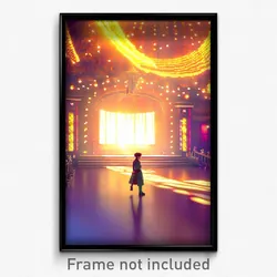 Pixel Art Poster - Warm Esplande (8 Bit Psychedelic Trippy Video Game Print)