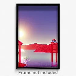 Pixel Art Poster - Red Isthmus (8 Bit Psychedelic Trippy Weird Video Game Print)