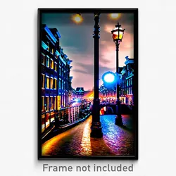 Pixel Art Poster - Attractive Amsterdam (8 Bit Psychedelic Video Game Print)