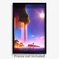 Pixel Art Poster - Exotic Peninsula (8 Bit Psychedelic Trippy Video Game Print)