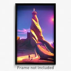 Pixel Art Poster - Wiggly Landmark (8 Bit Psychedelic Trippy Video Game Print)