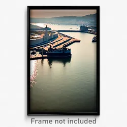 Pixel Art Poster - Monumental Harbour (8 Bit Psychedelic Video Game Print)
