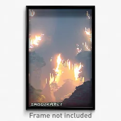 Pixel Art Poster - Smoggy Karst (8 Bit Psychedelic Trippy Video Game Print)