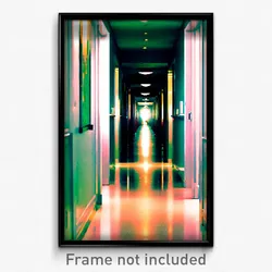 Pixel Art Poster - Lonely Hallway (8 Bit Psychedelic Trippy Video Game Print)