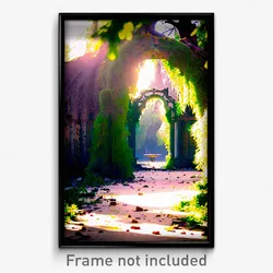 Pixel Art Poster - Abandoned Glade (8 Bit Psychedelic Trippy Video Game Print)
