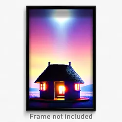 Pixel Art Poster - Unimaginable Hut (8 Bit Psychedelic Trippy Video Game Print)