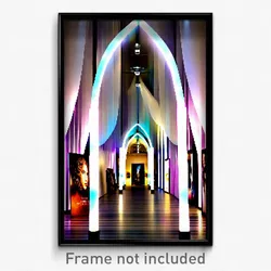 Pixel Art Poster - Glamorous Gallery (8 Bit Psychedelic Trippy Video Game Print)
