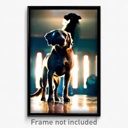 Pixel Art Poster - Captivating Dog (8 Bit Psychedelic Trippy Video Game Print)