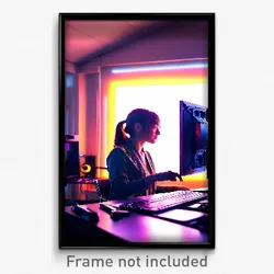 Pixel Art Poster - Esteemed Computer (8 Bit Psychedelic Trippy Video Game Print)