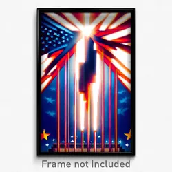 Pixel Art Poster - Admirable Independence Day (8 Bit Video Game Print)