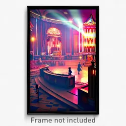 Pixel Art Poster - Fancy Circus (8 Bit Psychedelic Trippy Video Game Print)