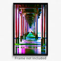 Pixel Art Poster - Original Pier (8 Bit Psychedelic Trippy Video Game Print)