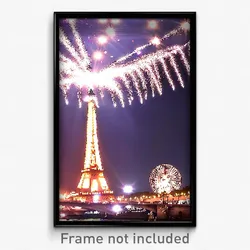 Pixel Art Poster - Sparkling Paris (8 Bit Psychedelic Trippy Video Game Print)