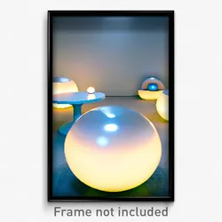 Pixel Art Poster - Spherical Table (8 Bit Psychedelic Trippy Video Game Print)