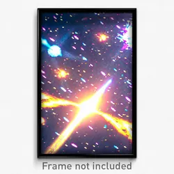 Pixel Art Poster - Cool Galaxy Battle (8 Bit Psychedelic Video Game Print)
