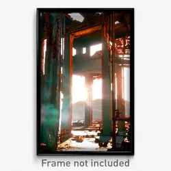 Pixel Art Poster - Rusty Ruin (8 Bit Psychedelic Trippy Weird Video Game Print)