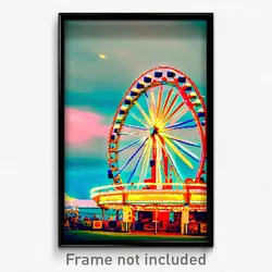 Pixel Art Poster - Bright Fairground (8 Bit Psychedelic Trippy Video Game Print)