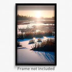 Pixel Art Poster - Frozen Wetland (8 Bit Psychedelic Trippy Video Game Print)