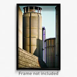 Pixel Art Poster - Concrete Silo (8 Bit Psychedelic Trippy Video Game Print)