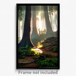 Pixel Art Poster - Realistic Woods (8 Bit Psychedelic Trippy Video Game Print)