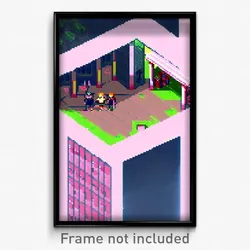 Pixel Art Poster - Square School (8 Bit Psychedelic Trippy Video Game Print)