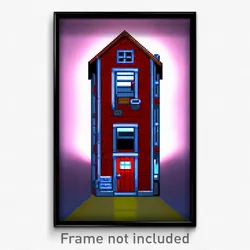 Pixel Art Poster - Tiny Safehouse (8 Bit Psychedelic Trippy Video Game Print)
