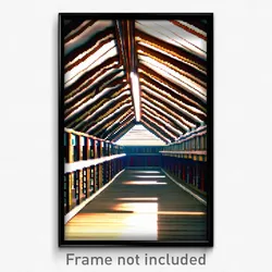 Pixel Art Poster - Wavy Longhouse (8 Bit Psychedelic Trippy Video Game Print)