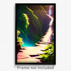 Pixel Art Poster - Showy Ravine (8 Bit Psychedelic Trippy Video Game Print)