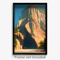 Pixel Art Poster - Homely Cliff (8 Bit Psychedelic Trippy Video Game Print)