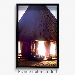 Pixel Art Poster - Remote Wigwam (8 Bit Psychedelic Trippy Video Game Print)