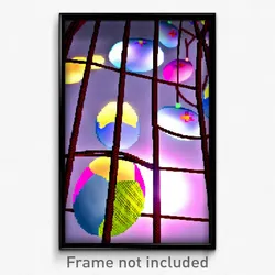 Pixel Art Poster - Wire Frame Easter Eggs (8 Bit Psychedelic Video Game Print)
