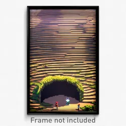 Pixel Art Poster - Massive Burrow (8 Bit Psychedelic Trippy Video Game Print)