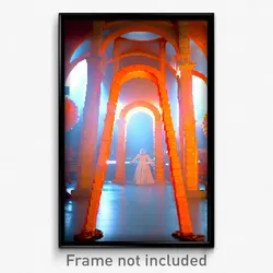 Pixel Art Poster - Orange Arch (8 Bit Psychedelic Trippy Weird Video Game Print)